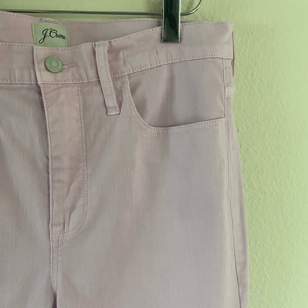 J. Crew Women’s 9”Billie Demi Boot Crop Denim Pants in Light Pink Size 28/6 - Picture 7 of 16